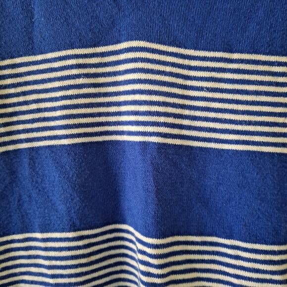 Madewell Blue & White V-neck L/S  Stripe Sweater - Picture 12 of 12